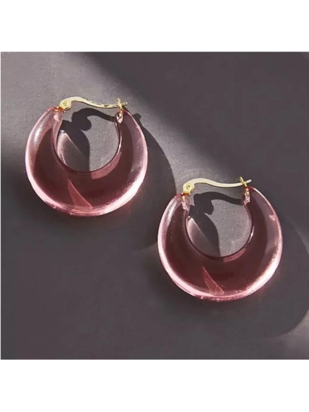 New! Anthropologie Plum Resin Hoop Earrings (2006) NWOT
